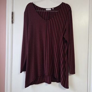 HABITAT Stripe Red Black Tunic Knit Large